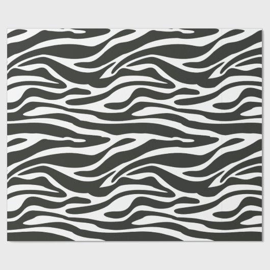Zwart-wit Zebra Kleurrijk Retro Dierafdrukken Cadeaupapier (Vlak)