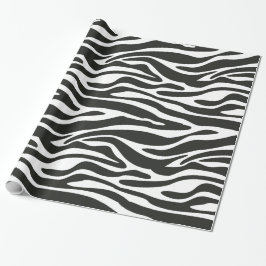 Zwart-wit Zebra Kleurrijk Retro Dierafdrukken Cadeaupapier
