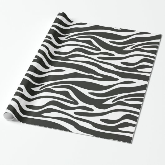 Zwart-wit Zebra Kleurrijk Retro Dierafdrukken Cadeaupapier (Uitgerold)