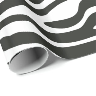 Zwart-wit Zebra Kleurrijk Retro Dierafdrukken Cadeaupapier