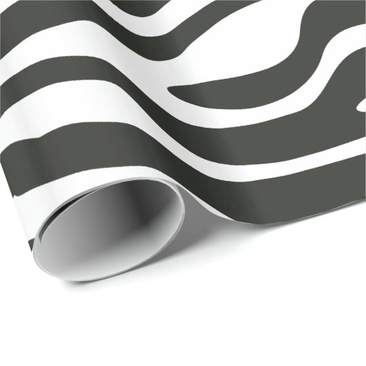 Zwart-wit Zebra Kleurrijk Retro Dierafdrukken Cadeaupapier (Rol Hoek)