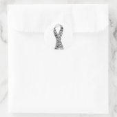 Zwart-wit Zebra lint Ronde Sticker (Tas)