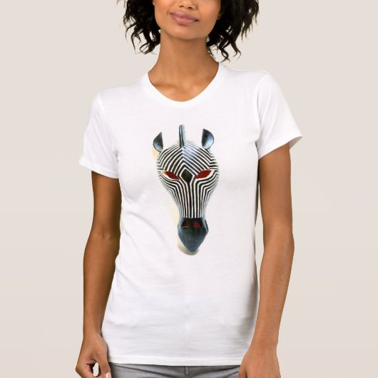 Zwart/wit zebra masker t-shirt (Voorkant)