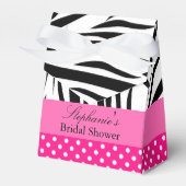 Zwart-wit Zebra met warmroze Vrijgezellenfeest Bedankdoosjes (Voorkant Zijde)