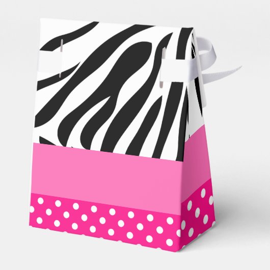 Zwart-wit Zebra met warmroze Vrijgezellenfeest Bedankdoosjes (Achterkant)