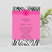 Zwart-wit Zebra met warmroze Vrijgezellenfeest Kaart (Staand voorkant)