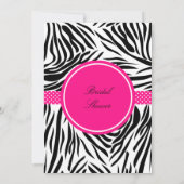 Zwart-wit Zebra met warmroze Vrijgezellenfeest Kaart (Achterkant)