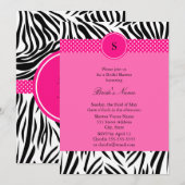 Zwart-wit Zebra met warmroze Vrijgezellenfeest Kaart (Voorkant / Achterkant)
