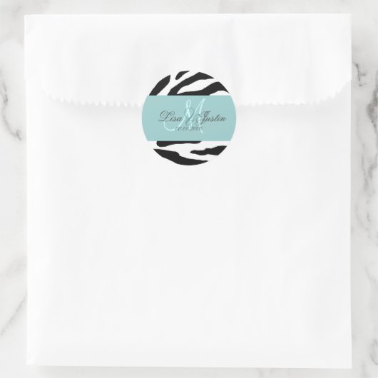 Zwart-wit zebra/monogram stickers (Tas)