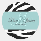 Zwart-wit zebra/monogram stickers (Voorkant)
