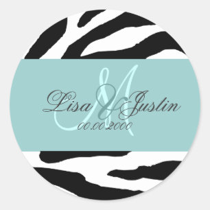 Zwart-wit zebra/monogram stickers