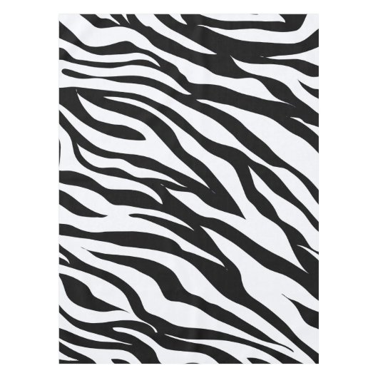 Zwart-wit Zebra Oerwoud Dierenprint Tafelkleed (Voorkant)