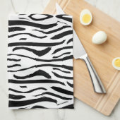 Zwart-wit zebra of tijgerpatroon theedoek (Quarter Fold)