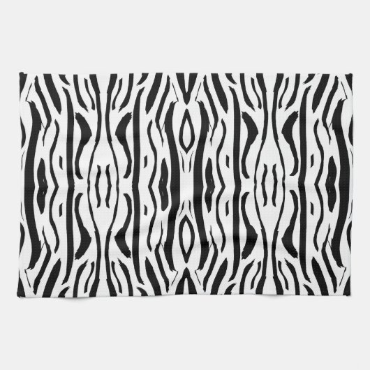 Zwart-wit zebra of tijgerpatroon theedoek (Horizontaal)