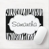 Zwart-wit Zebra op maat Muismat (Met muis)