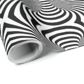 Zwart wit Zebra Optical Art Pattern Wrap Paper Cadeaupapier (Rol Hoek)