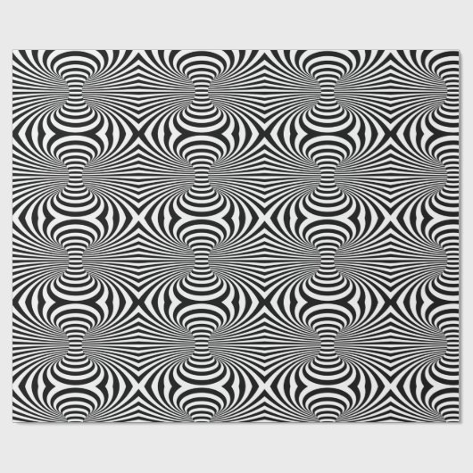 Zwart wit Zebra Optical Art Pattern Wrap Paper Cadeaupapier (Vlak)