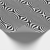 Zwart wit Zebra Optical Art Pattern Wrap Paper Cadeaupapier (Hoek)
