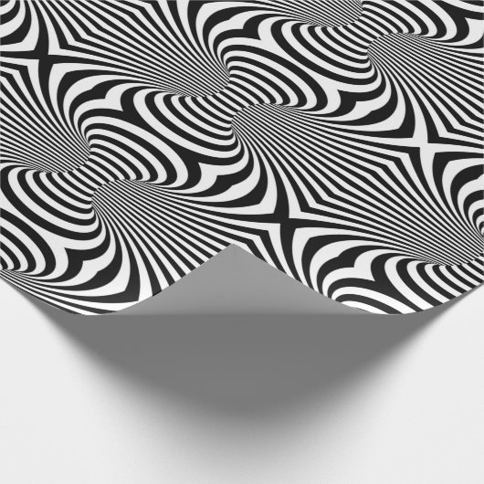 Zwart wit Zebra Optical Art Pattern Wrap Paper Cadeaupapier (Hoek)