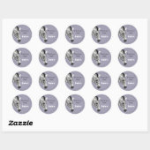 Zwart Wit Zebra Paarse Dank u Ronde Sticker (Vel)