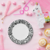 Zwart-wit Zebra Papieren Bordje (Feest)