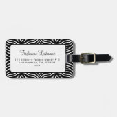 Zwart-wit zebra patroon aangepast bagagelabel (Voorkant horizontaal)