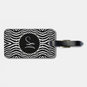 Zwart-wit zebra patroon aangepast bagagelabel (Achterkant horizontaal)