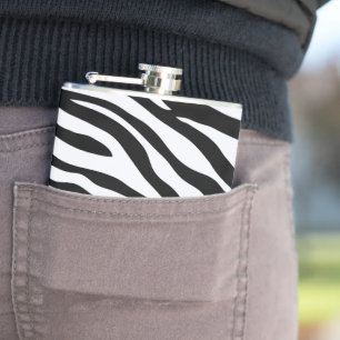Zwart & Wit Zebra Patroon Safari Wrapped Heupfles