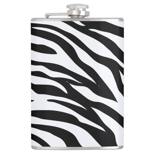 Zwart & Wit Zebra Patroon Safari Wrapped Heupfles (Voorkant)