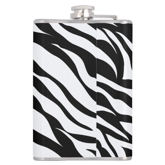 Zwart & Wit Zebra Patroon Safari Wrapped Heupfles (Achterkant)