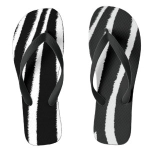 Zwart-wit zebra patroon teenslippers