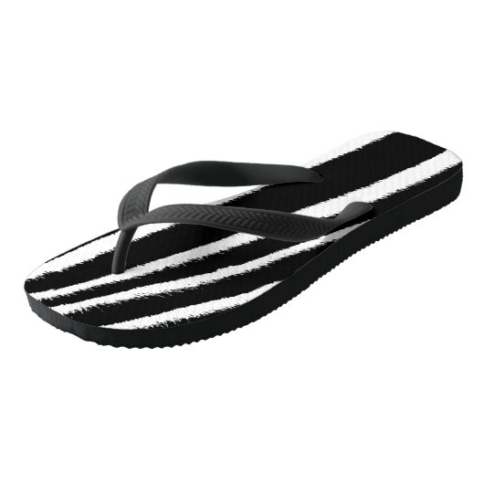 Zwart-wit zebra patroon teenslippers (Schuin)
