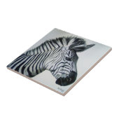 Zwart-wit zebra-portret tegeltje (Zijkant)