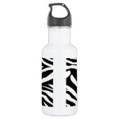 Zwart-wit Zebra Print 32. oz. Waterfles (Achterkant)