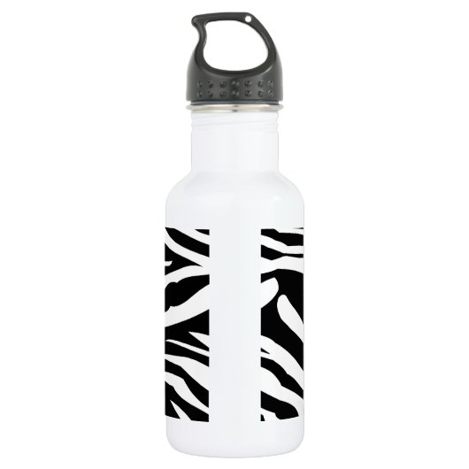 Zwart-wit Zebra Print 32. oz. Waterfles (Achterkant)