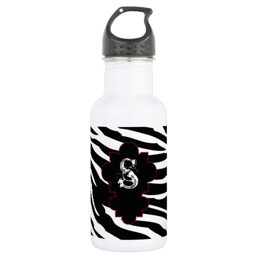 Zwart-wit Zebra Print 32. oz. Waterfles (Voorkant)