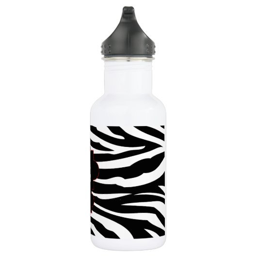 Zwart-wit Zebra Print 32. oz. Waterfles (Rechts)