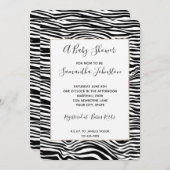 Zwart-wit Zebra Print Baby shower Kaart (Voorkant / Achterkant)