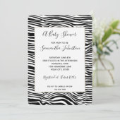 Zwart-wit Zebra Print Baby shower Kaart (Staand voorkant)