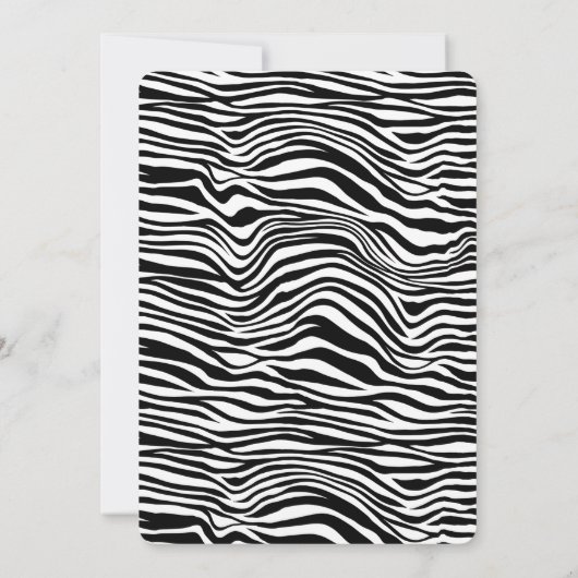 Zwart-wit Zebra Print Baby shower Kaart (Achterkant)