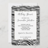 Zwart-wit Zebra Print Baby shower Kaart (Voorkant)
