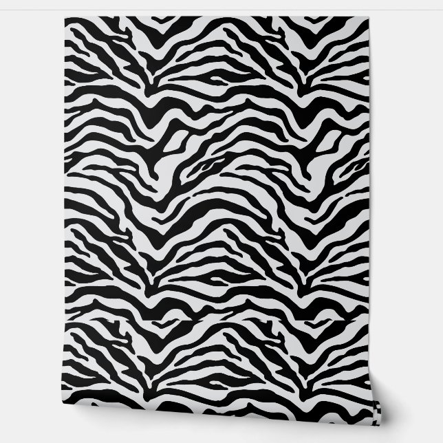 Zwart-wit Zebra print Behang (Afrollen)
