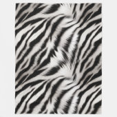 Zwart Wit Zebra Print Bont Fleece Deken (Voorkant)