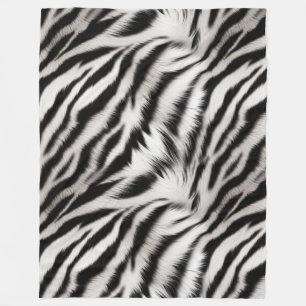Zwart Wit Zebra Print Bont Fleece Deken