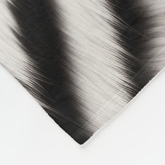 Zwart Wit Zebra Print Bont Fleece Deken (Hoek)