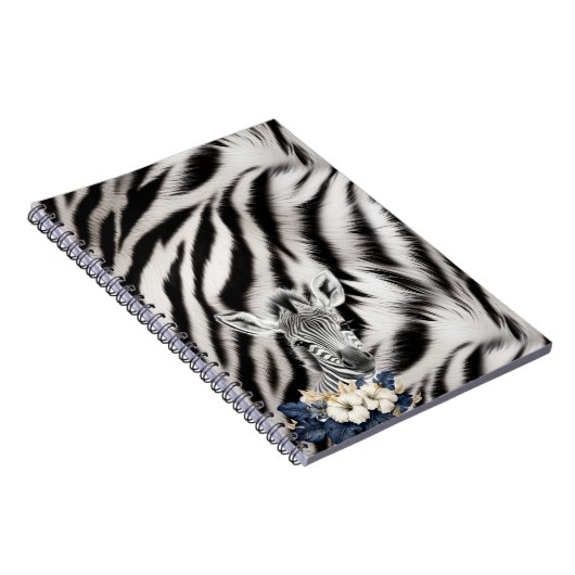 Zwart Wit Zebra Print Bont Notitieboek (Rechterzijde)