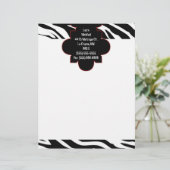 Zwart-wit zebra print briefhoofd briefpapier (Staand voorkant)