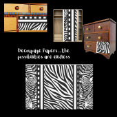 Zwart-wit Zebra Print Decoupage Tissuepapier