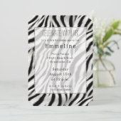 Zwart Wit Zebra Print Dier Kaart (Staand voorkant)