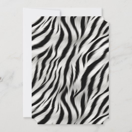 Zwart Wit Zebra Print Dier Kaart (Achterkant)